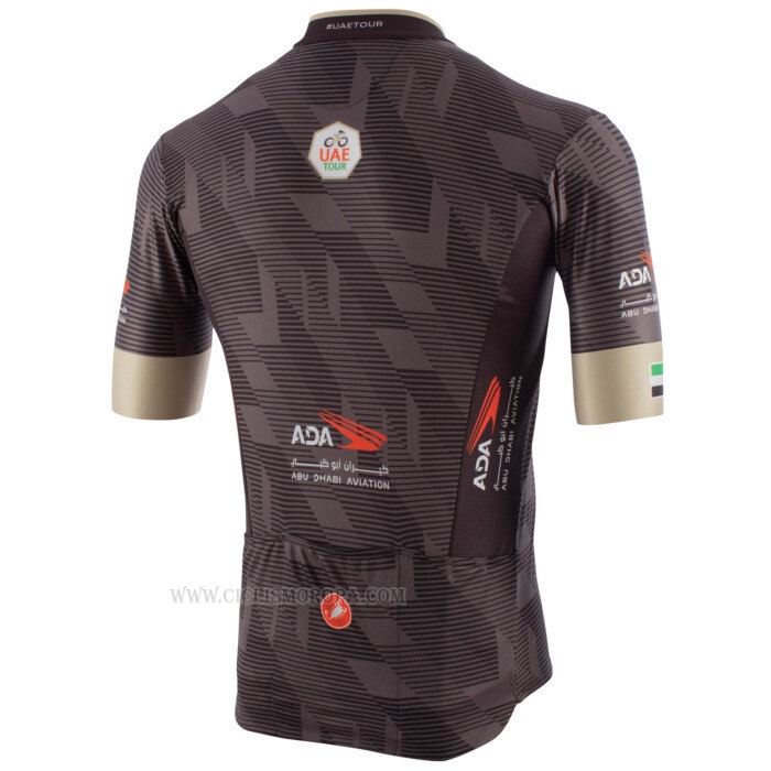 2020 Ropa Ciclismo UAE Tour Marron Mangas Corta y Culotte Corto